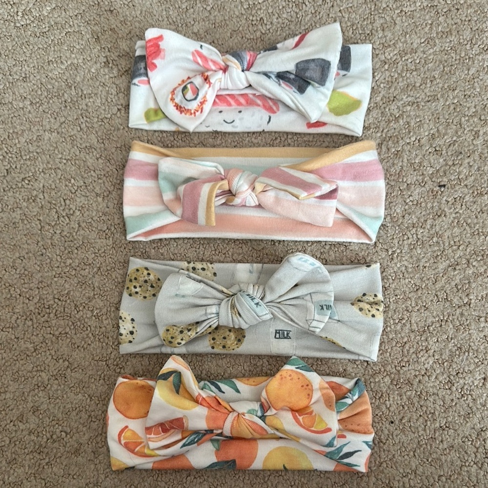 Colorful Baby Headband Set- Copper Pearl